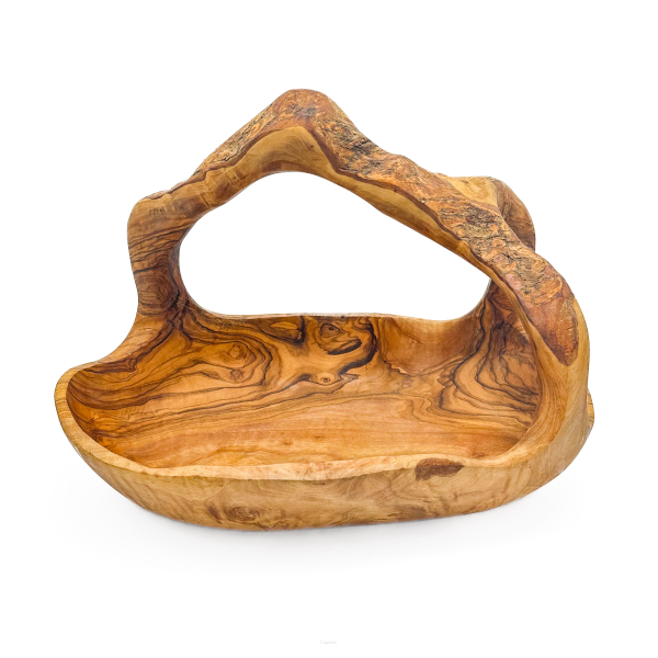 OLIVE WOOD Bowl Basket With Handle 38 cm