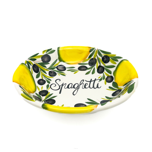 LEMON WITH OLIVE Spaghetti plate 28 cm