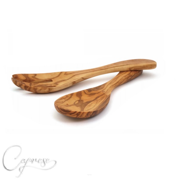 OLIVE WOOD Salad cutlery set 25 cm