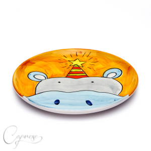 ANIMALS Plate Hippo Orange 21 cm