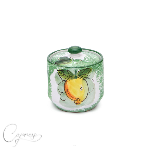 GREEN LEMON Sugar Bowl 8 cm