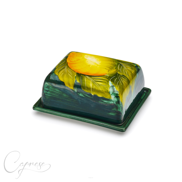 GREEN LEMON Butter Dish 13 cm