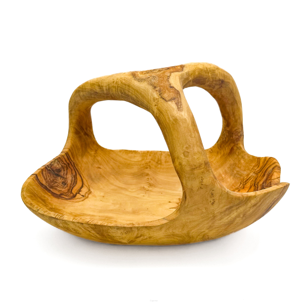 OLIVE WOOD Bowl Basket With Handle 37 cm