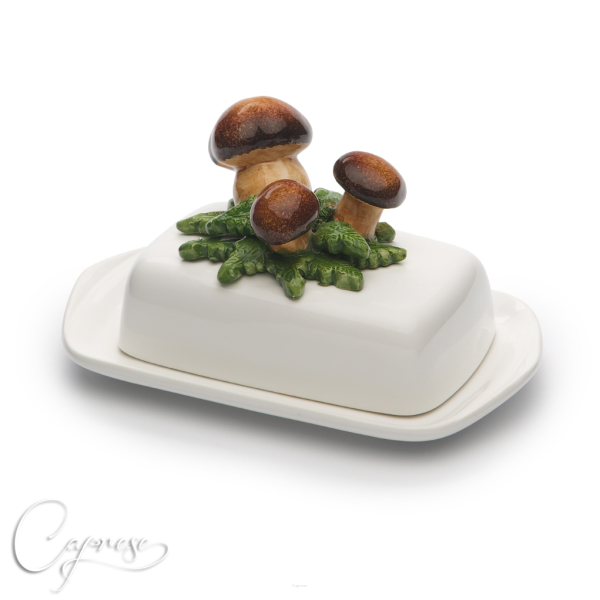 MUSHROOMS 3D Butter dish 23 cm