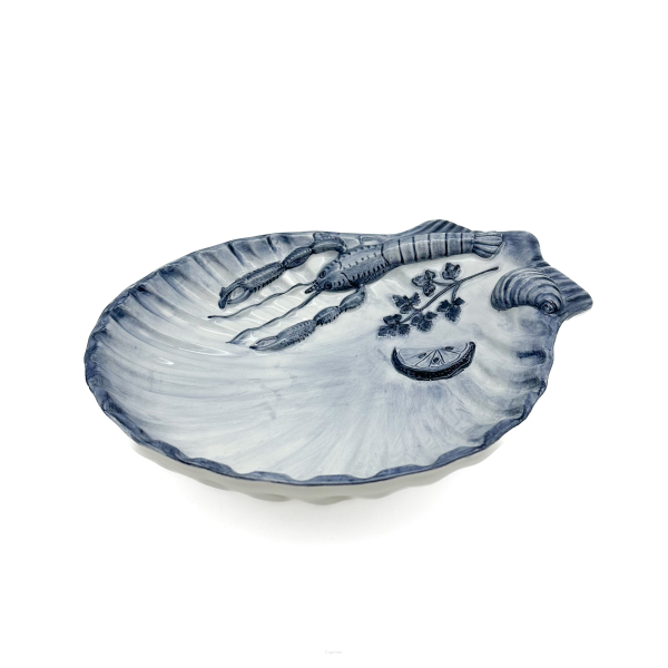 SEAFOOD 3D BLUE Shell Plate 27 cm