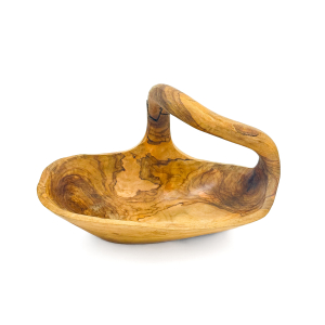 OLIVE WOOD Bowl Basket With Handle 33 cm