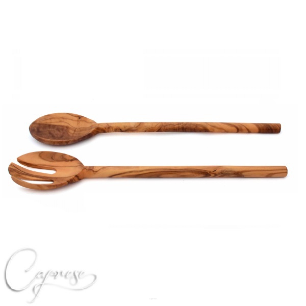 OLIVE WOOD Salad cutlery set 30 cm